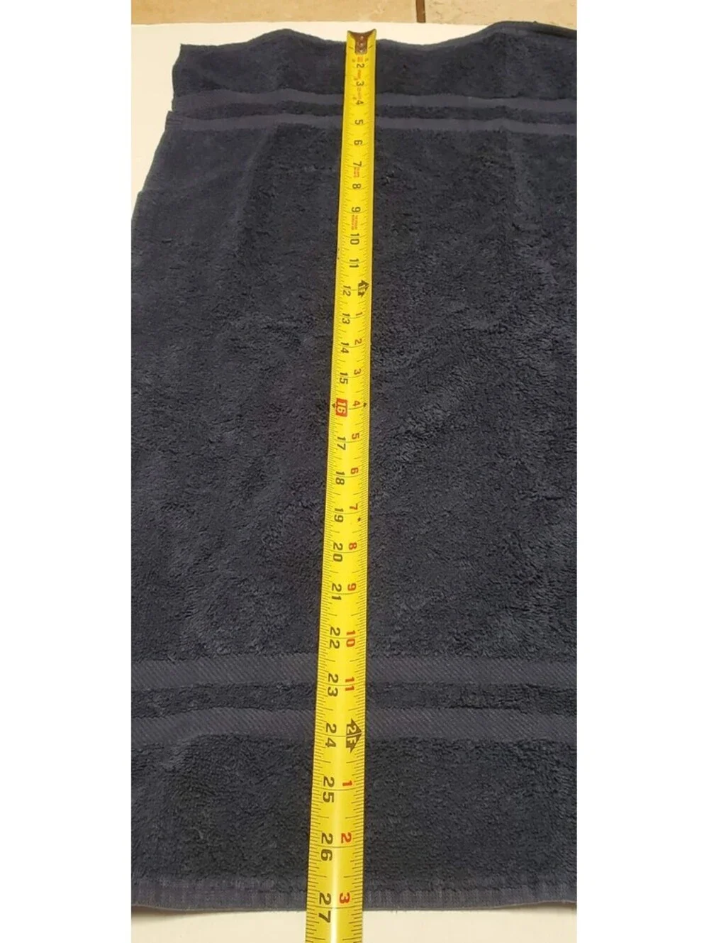 Vintage Ralph Lauren Small Pony Cotton Hand Towel Navy Blue Made in USA